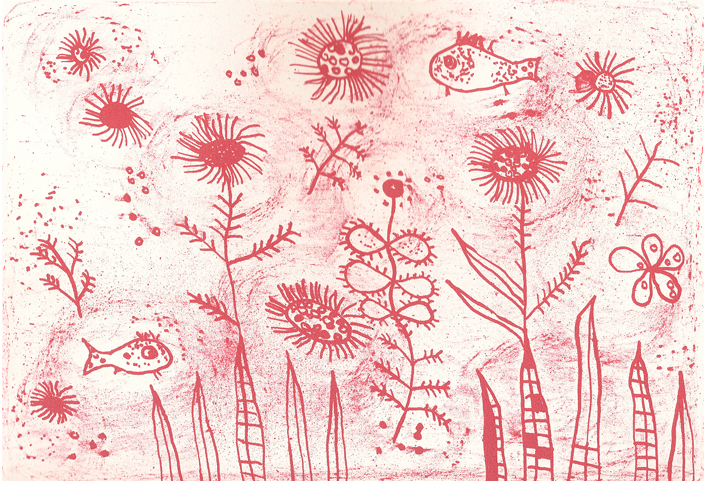 Fischblumen auf rosa Grund © Andreja Soleil