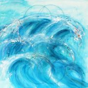 Kraftbild Meer der Vergebung. Acryl, Kohle und Tusche auf Leinwand, 140 x 140 cm © Andreja Soleil
